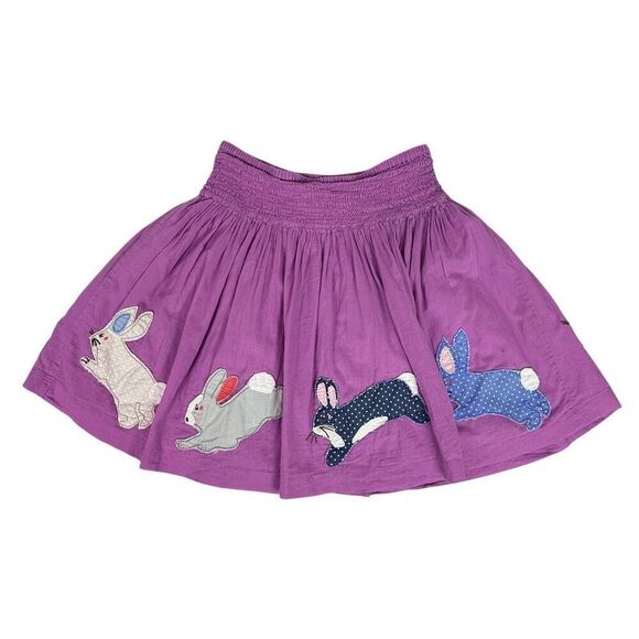Mini Boden Smocked Bunny Applique Purple Skirt 7-8 Years - Picture 1 of 9